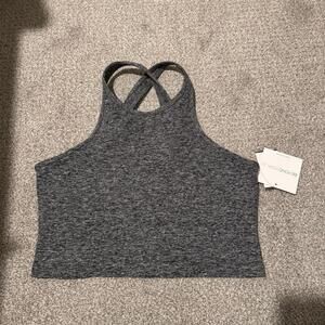Beyond Yoga Women's Heathered Gray Halter Crop Top - Size XL